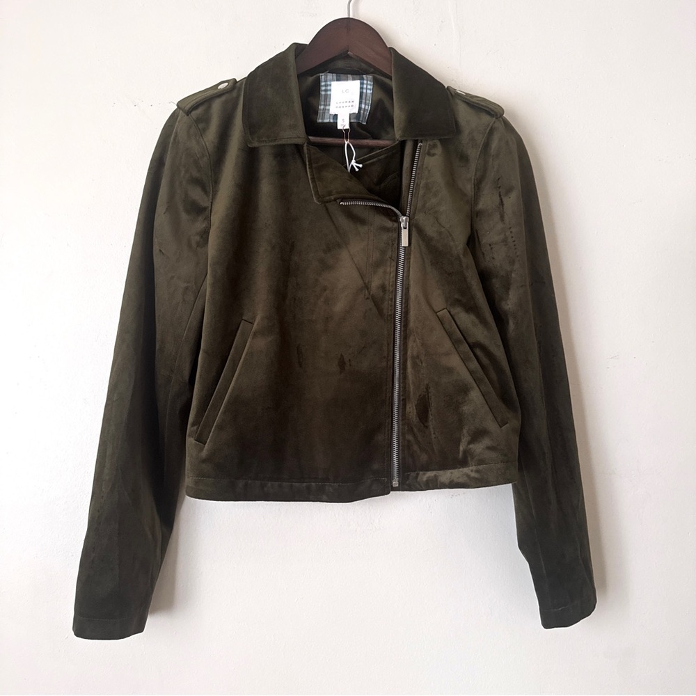 NWT Lauren Conrad Velvet Olive Green Women's Jacket - Size S